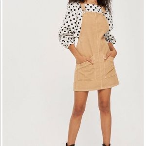 Topshop Pinafore Cord Pocket Dress Jumper